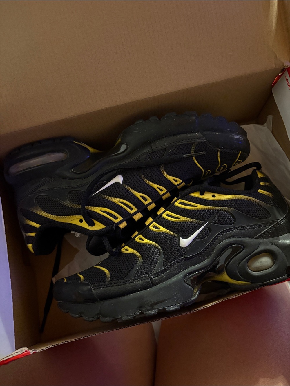 Nike Black and Yellow Men's Athletic Sneakers